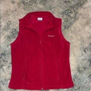 Columbia Women's Red Fleece Full-Zip Vest